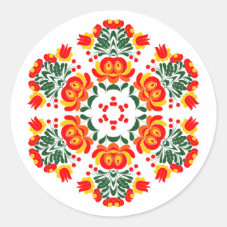 Adesivo Redondo flores de design polonês