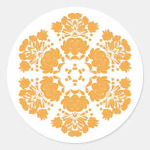 Adesivo Redondo flores de design polonês