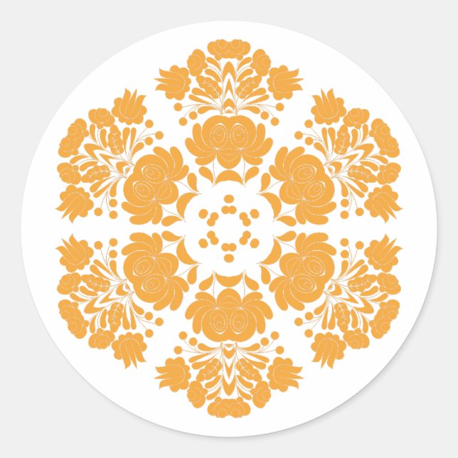 Adesivo Redondo flores de design polonês (Frente)