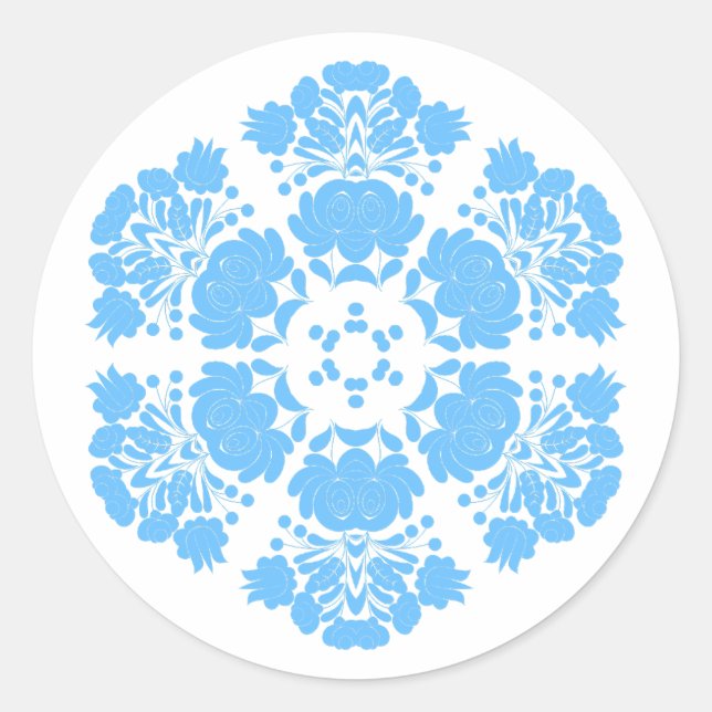 Adesivo Redondo flores de design polonês (Frente)