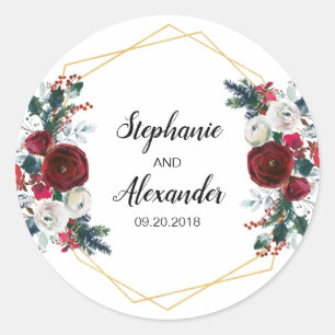 Adesivo Redondo Flores de inverno geométricas Douradas da Frame Bu