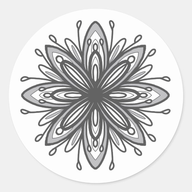 Adesivo Redondo Flores de mandala autoritárias (Frente)