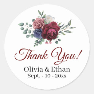 Adesivo Redondo Flores de Marinho Rosa Brilhantes Radiantes