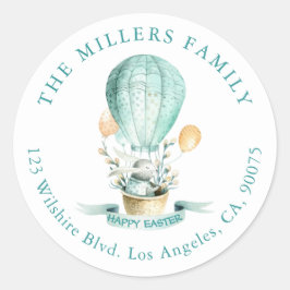 Adesivo Redondo Flores de Mola Quente de Coelhinhos de Páscoa