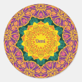 Adesivo Redondo Flores de Natal Brilhantes