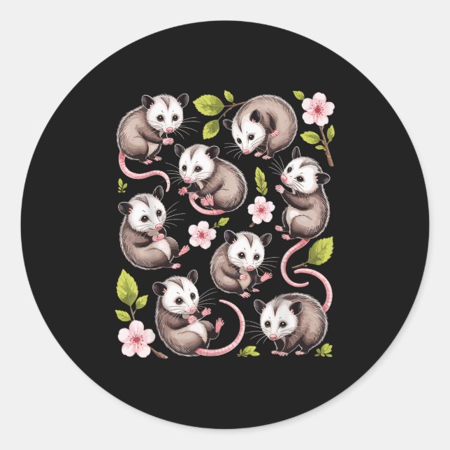 Adesivo Redondo Flores De Ossum Cute Flores Amante de os animais D (Frente)