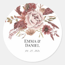 Flores de Outono Rústicas em Aquarela