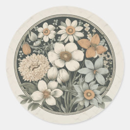 Adesivo Redondo Flores de primavera