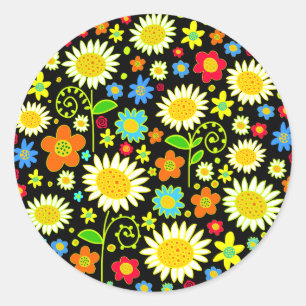Adesivo Redondo Flores de primavera