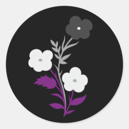Adesivo Redondo Flores de Sinalizador Asexuais Sutis