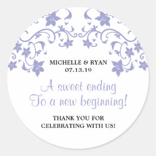 Adesivo Redondo Flores de Verão lavandas - O amor é doce