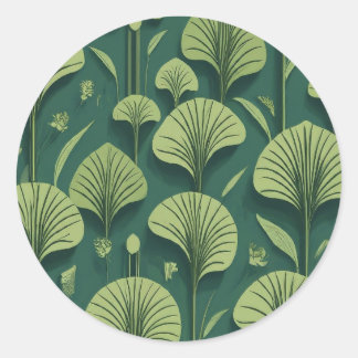 Adesivo Redondo flores, deco artístico, verde, precisão meticulosa