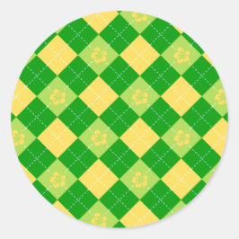 Adesivo Redondo Flores e Argyle