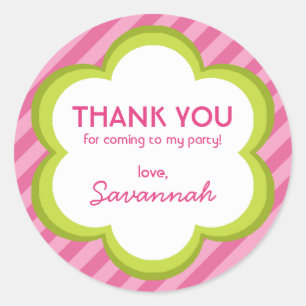 Adesivo Redondo Flores e faixas Obrigado Sticker