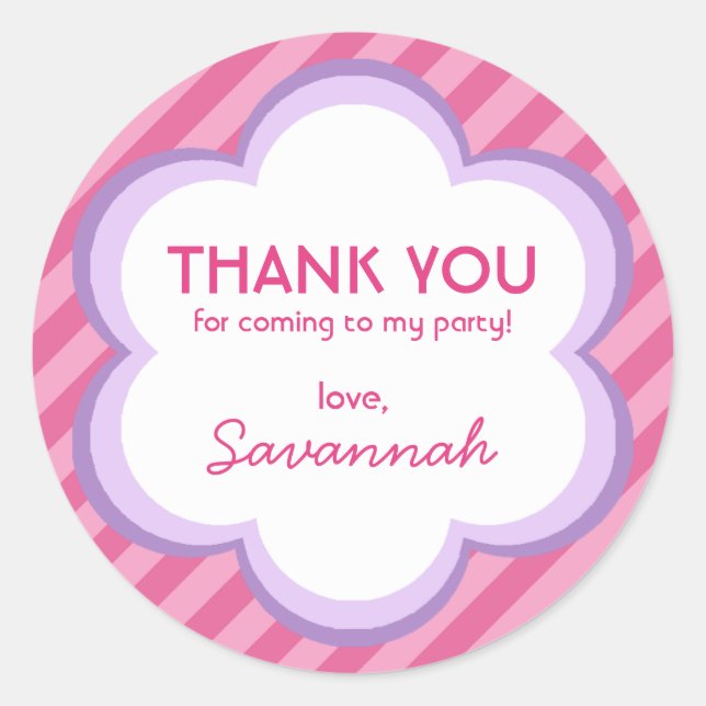 Adesivo Redondo Flores e faixas Obrigado Sticker (Frente)