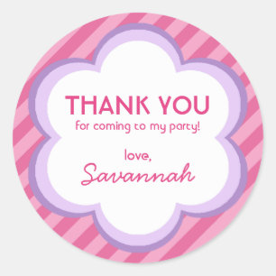 Adesivo Redondo Flores e faixas Obrigado Sticker