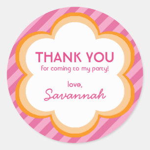 Adesivo Redondo Flores e faixas Obrigado Sticker