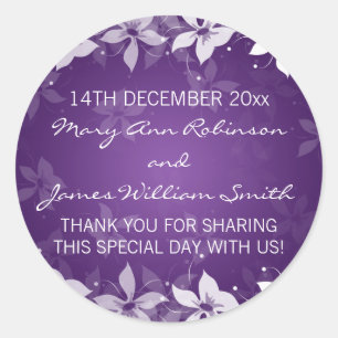 Adesivo Redondo Flores exóticas do Tag floral do favor do