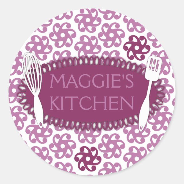 Adesivo Redondo Flores geométricas de orquídeas - assar cozinhar (Frente)