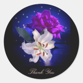 Adesivo Redondo Flores Mágicas - Obrigado Sticker