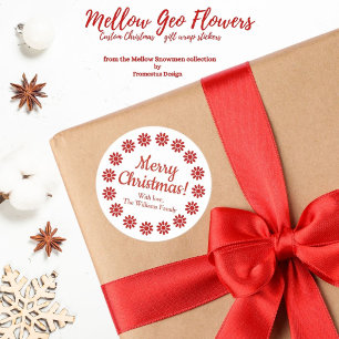 Adesivo Redondo Flores Mellow Geo - Natal personalizado branco e v