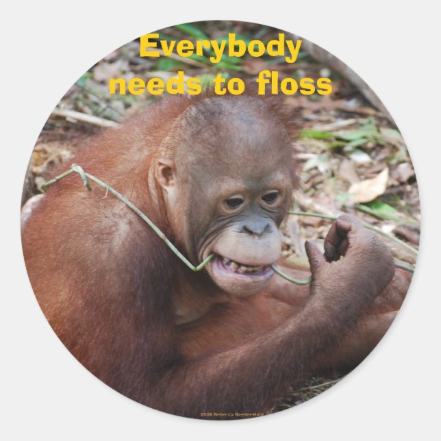 Adesivo Redondo Flores nos dentes Dentes Dentes (Frente)