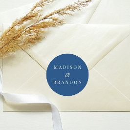 Adesivo Redondo Flores para casamentos do século médio | Azul