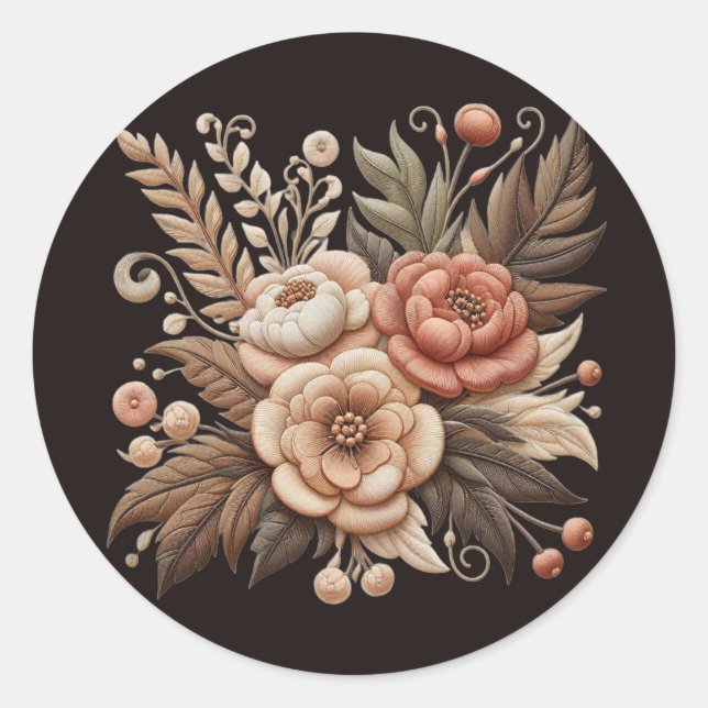 Adesivo Redondo Flores para casamentos Ocidentais do País (Frente)