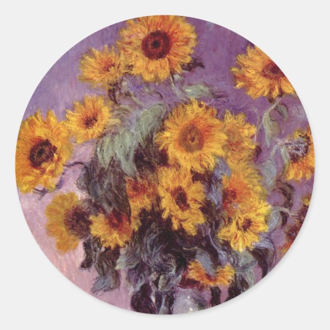 Adesivo Redondo Flores por Claude Monet Sticker (Frente)