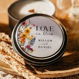 Adesivo Redondo Flores Presas Vinhetas de Casamento de Flores Selv