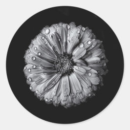 Adesivo Redondo Flores Pretas E Brancas 10