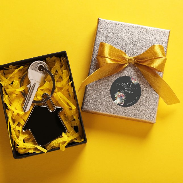 Adesivo Redondo Flores Românticas Modernas da primavera Vases Chá  (Criador carregado)