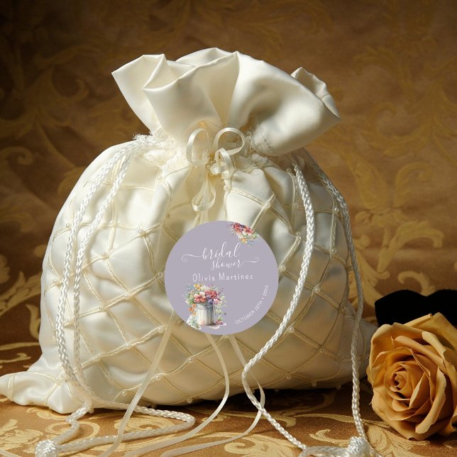 Adesivo Redondo Flores Românticas Modernas da primavera Vases Chá  (Criador carregado)