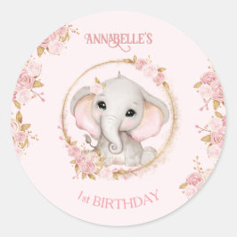Adesivo Redondo Flores Rosa-Elefante-Fritas-Fritas-de-Aniversário