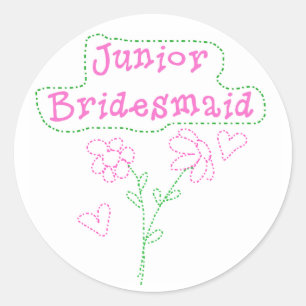 Adesivo Redondo Flores Rosa Junior Bridesmaid
