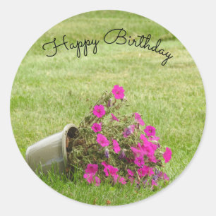 Adesivo Redondo Flores Rosa *personalize*