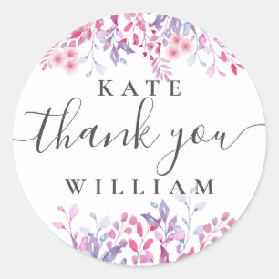 Adesivo Redondo Flores Roxas