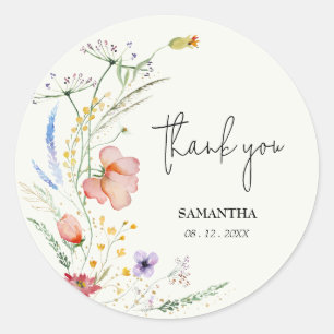 Adesivo Redondo Flores selvagens Chá de panela verde