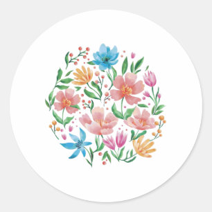 Adesivo Redondo Flores silvestres