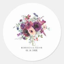 Flores Silvestres Aquarela Borgonha Casamento Boho