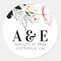 Flores Silvestres Boho Moderno Acentos Pretos