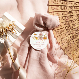 Adesivo Redondo Flores Silvestres Caprichosas, Flores Boêmias