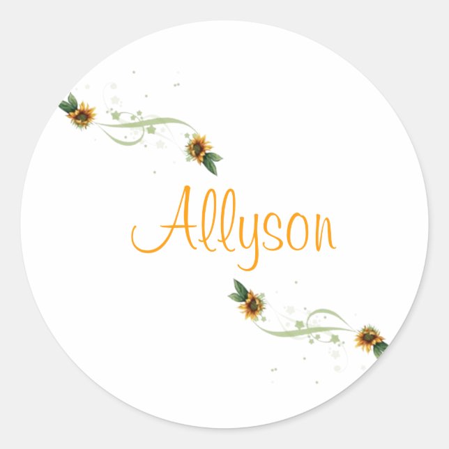 Adesivo Redondo Flores solares Autocolantes personalizados (Frente)