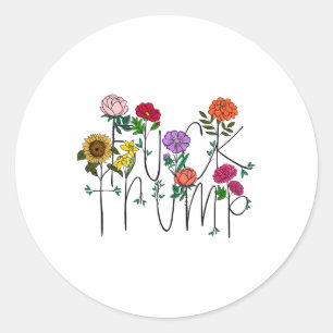 Adesivo Redondo Flores Sutis Anti Trump