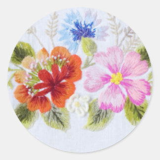 Adesivo Redondo Flores Tradicionais