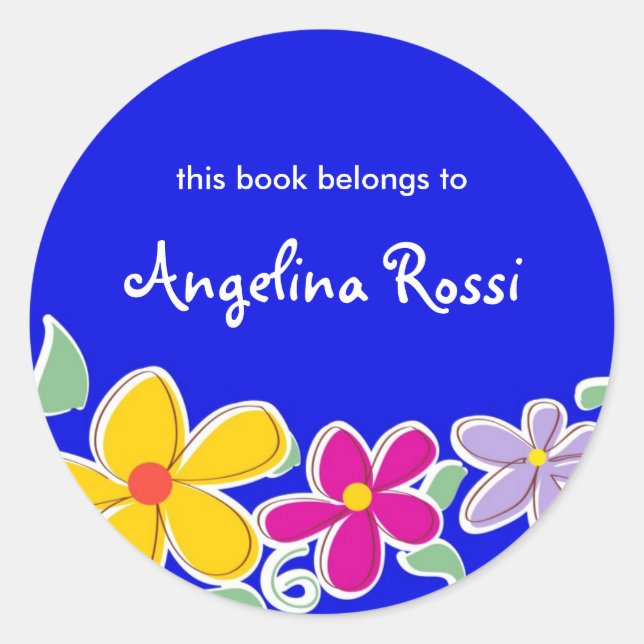 Adesivo Redondo Flores Tropicais Coloridas, Cartazes (Frente)