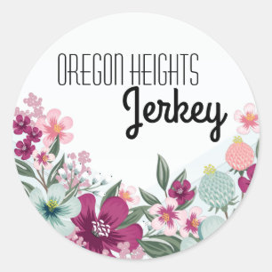 Adesivo Redondo Flores tropicais de 20 a 1,5" Business Stickers em