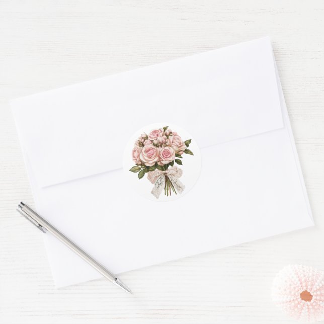 Adesivo Redondo Flores Vintage Shabby (Envelope)
