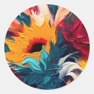 Adesivo Redondo Florescimento Radiante – Ousada Expressão Floral A