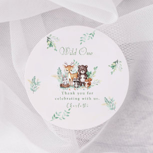Adesivo Redondo Floresta Amigos no primeiro aniversário